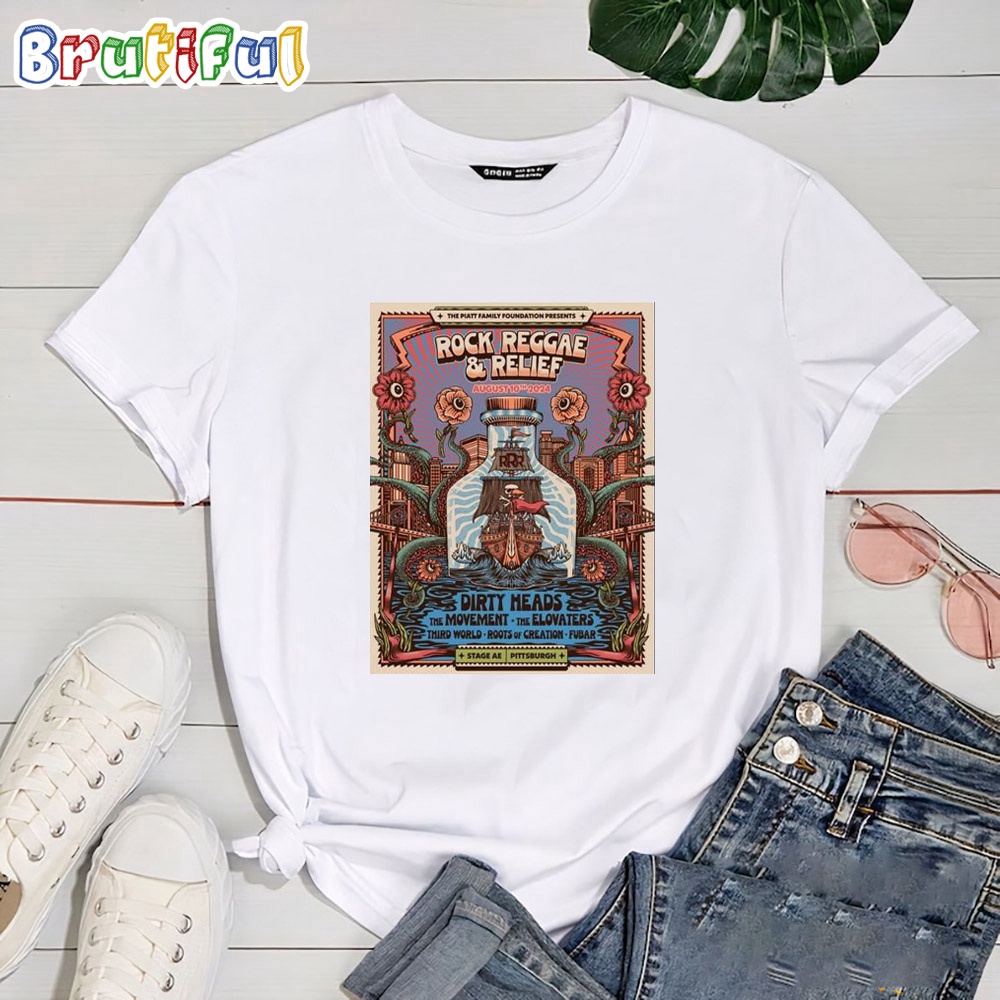 Reggae Rock And Relief August 10 2024 Tour Stage Ae Pittsburgh Pa T Shirt