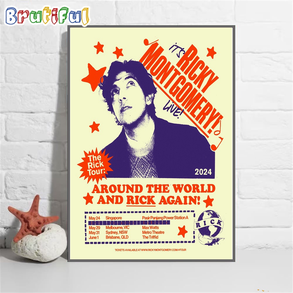 Ricky Montgomery Around The World And Rick Again 2024 Wall Art Poster Canvas
