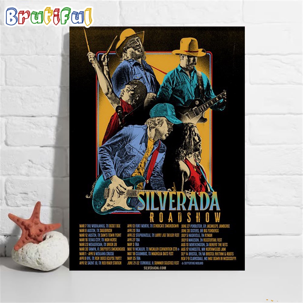 Silverada Band Roadshow Tour 2024 Wall Art Poster Canvas