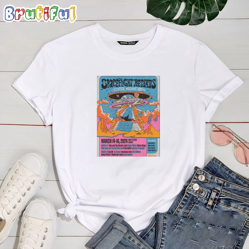 Spaceflight Records Central Machine Works Austin Tx March 2024 Tour T Shirt