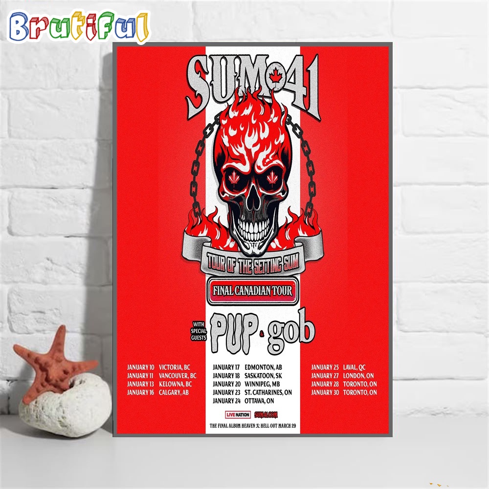 Sum 41 Tour Of The Setting Sum Final Canadian 2024 Wall Art Poster Canvas
