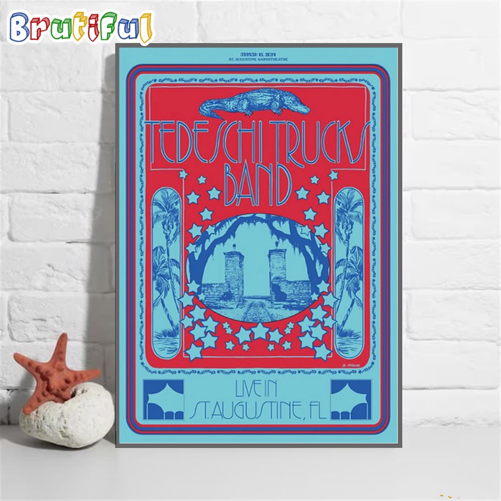 Tedeschi Trucks March 16 2024 St Augustine FL Tour Wall Art Poster Canvas