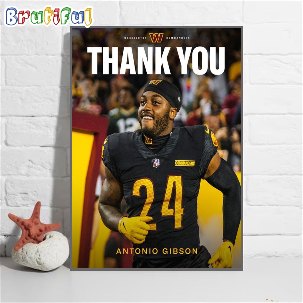 Thank You Antonio Gibson Washington Commanders Wall Art Poster Canvas