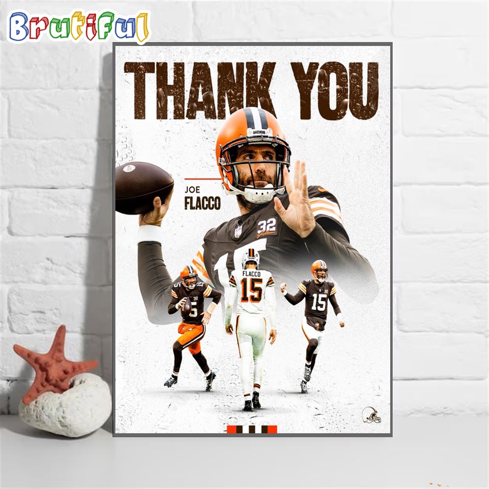 Thank You Joe Flacco Cleveland Browns T Shirt Wall Art Poster Canvas