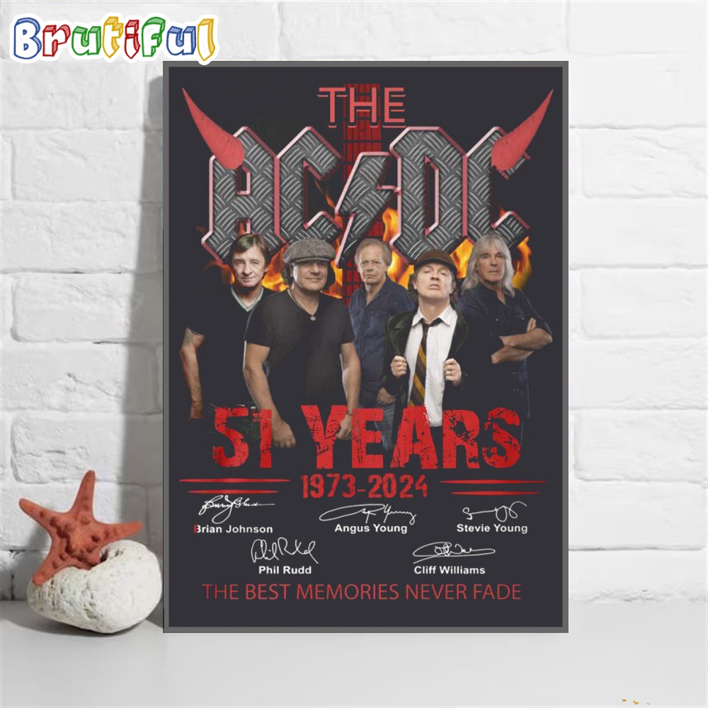 The ACDC Members The Best Memories Never Fade T Shirt World Tour ACDC PWR Up Tour 2024 Poster Canvas