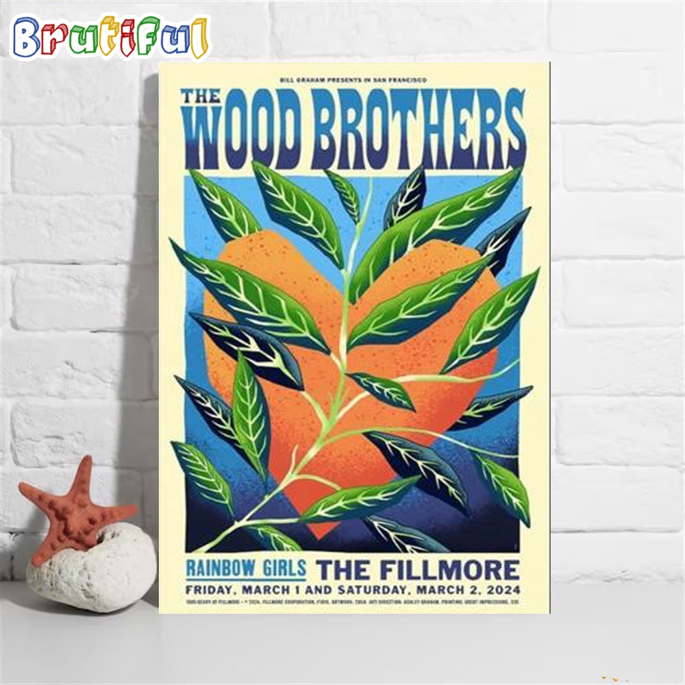 The Wood Brothers The Fillmore San Francisco Ca 2024 Poster Canvas