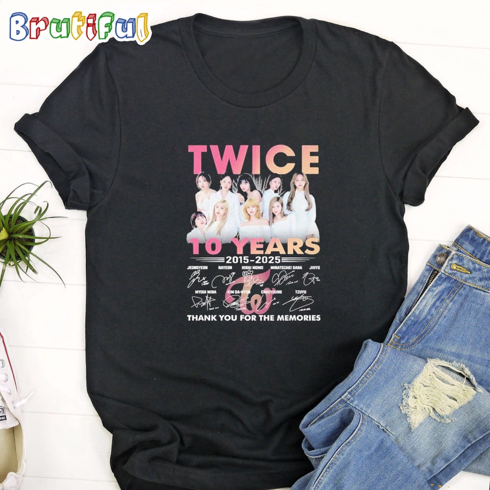 Twice 10 Years 2015 2025 Thank You For The Memories T Shirt