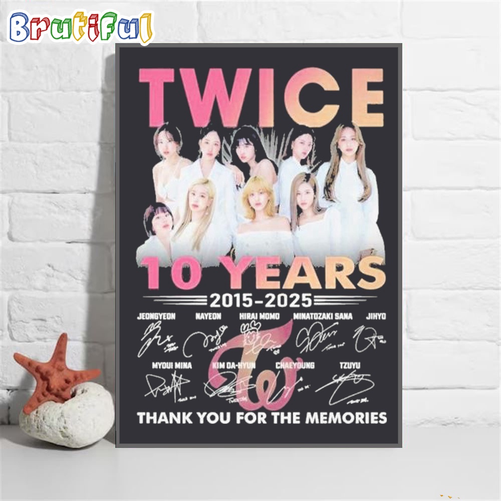 Twice 10 Years 2015 2025 Thank You For The Memories Wall Art Poster Canvas