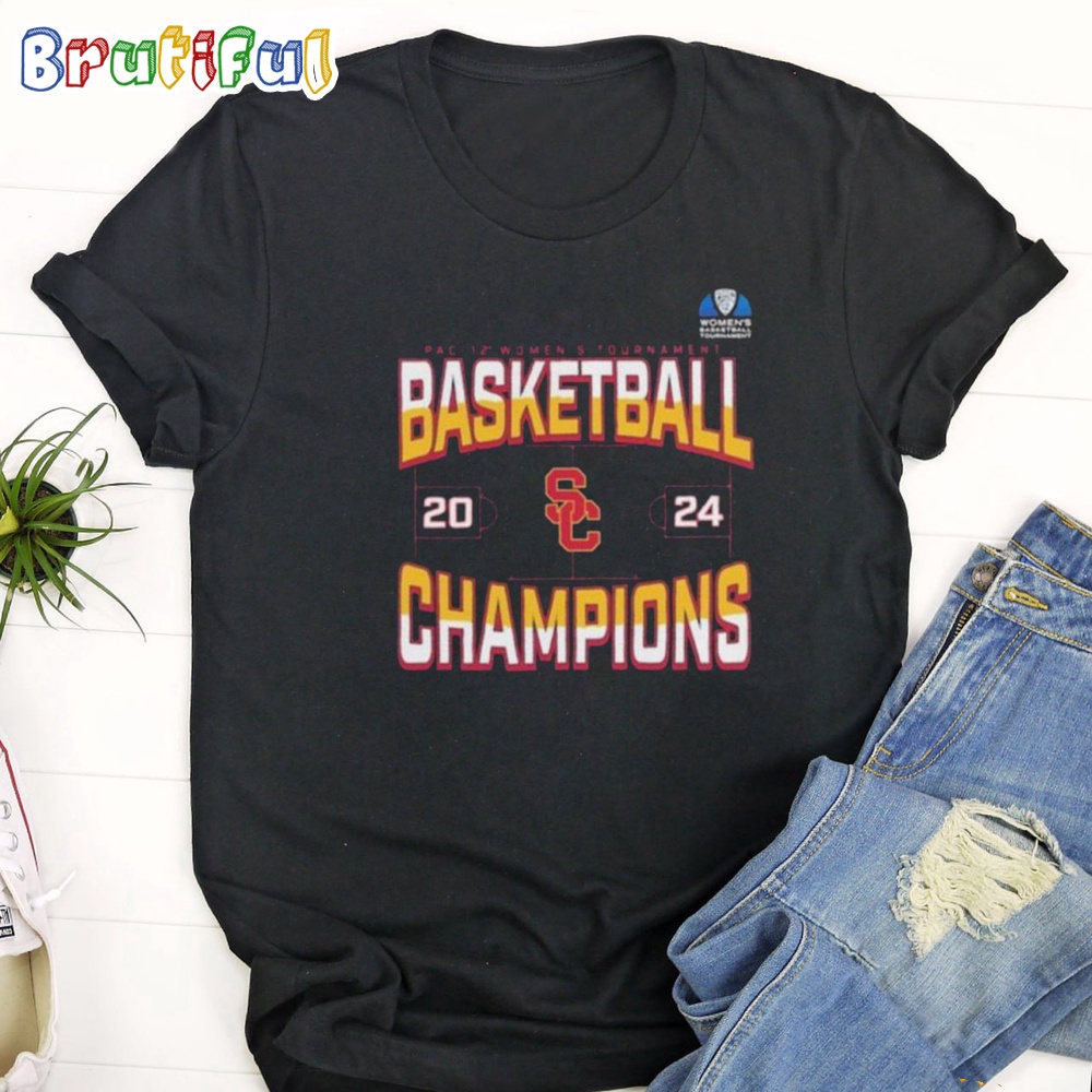 USC Trojans 2024 Pac 12 Women's Basketball Conference Tournament Champions T Shirt