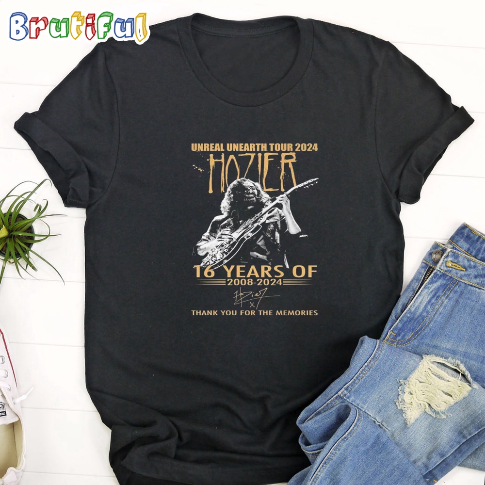 Unreal Unearth Tour 2024 Hozier 16 Years Of Thank You For The Memories T Shirt