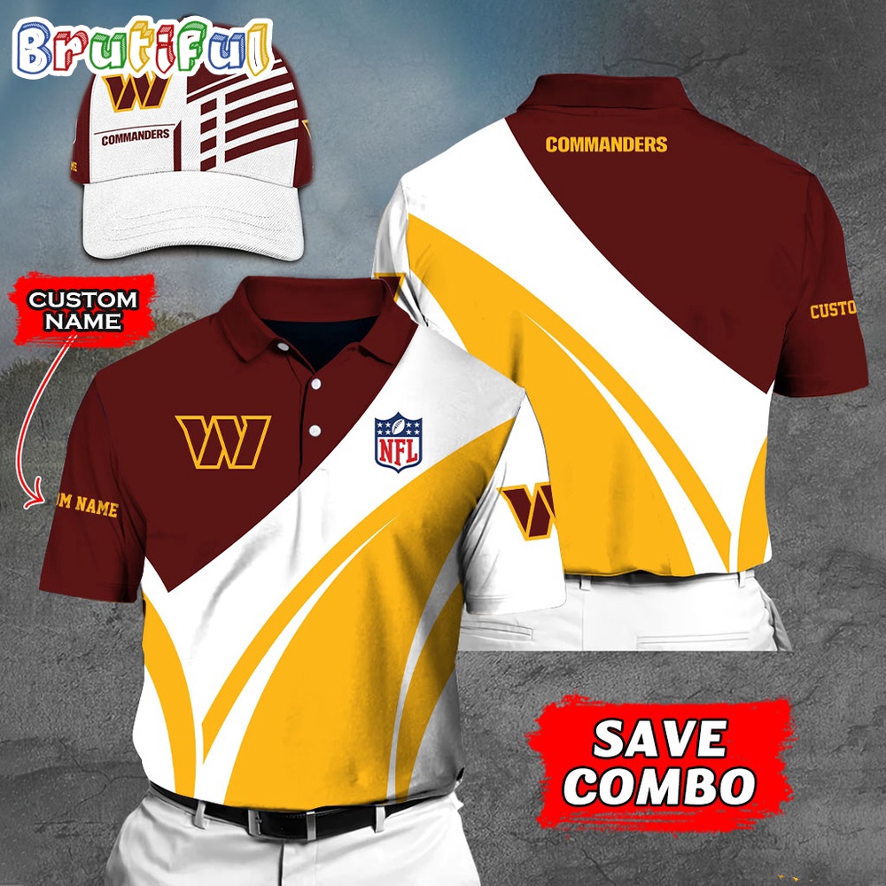 Washington Commanders Polo Shirt Custom Name Football Polo Shirts