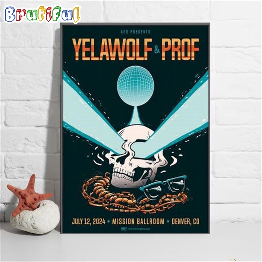Yelawolf And Prof Mission Ballroom Denver Co July 2024 Wall Art Poster Canvas