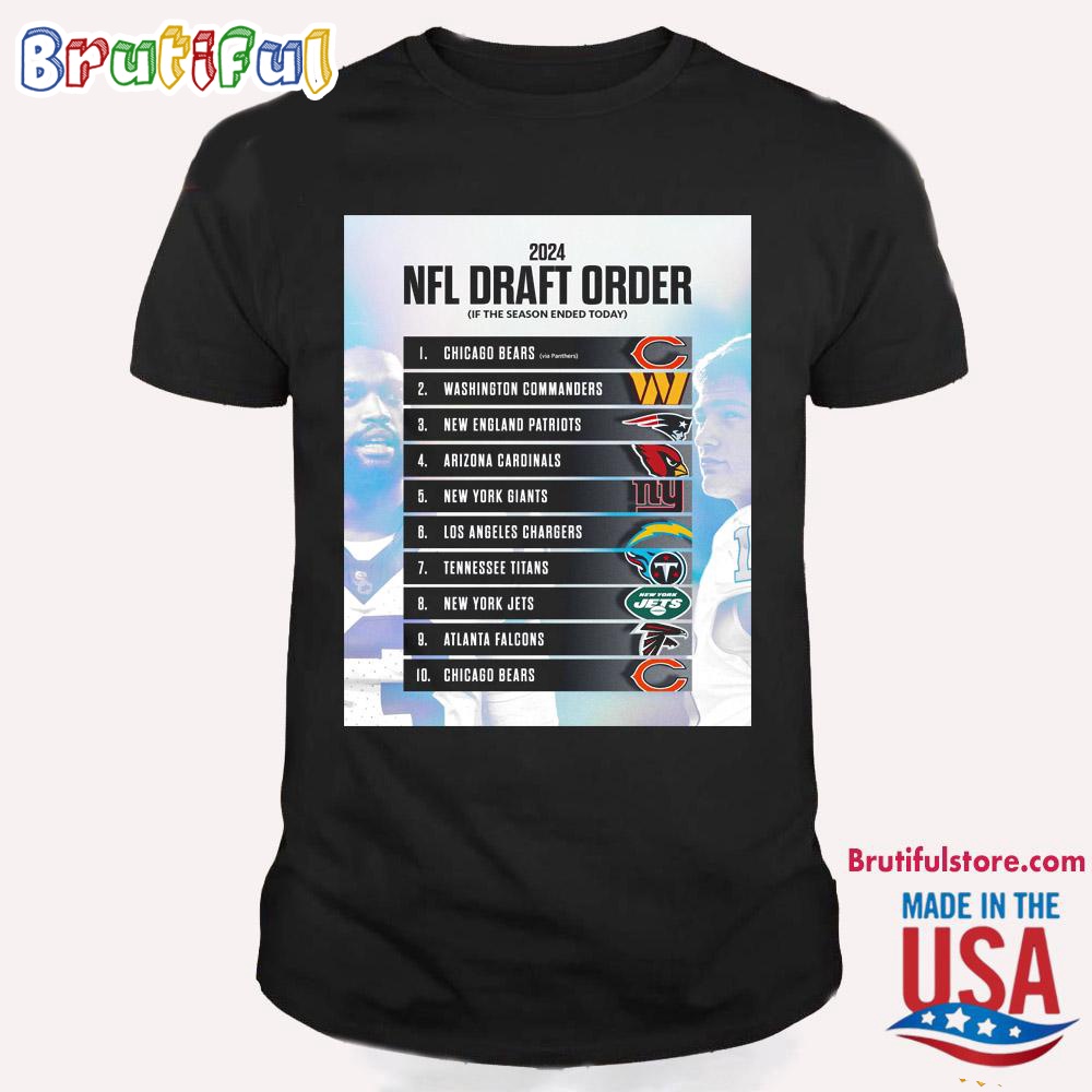 2024 NFL Draft Order If The Season Ended Today T Shirt