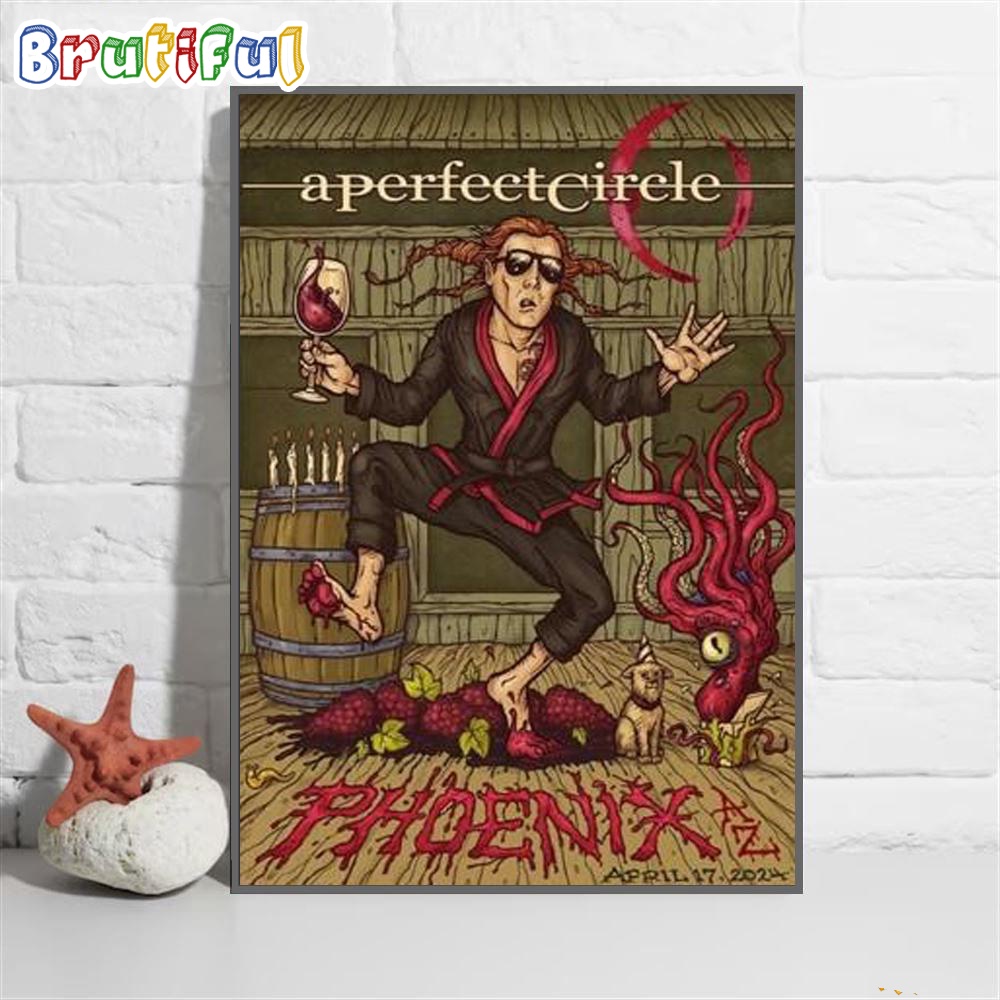 A Perfect Circle Phoenix Az Poster Talking Stick Resort Amphitheatre April 2024 Wall Art Poster Canvas