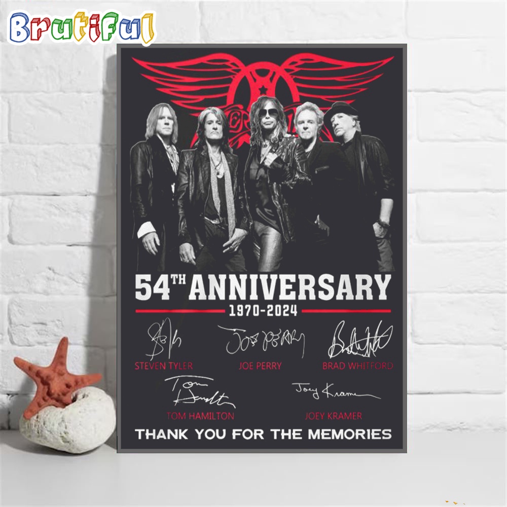 Aerosmith Peace Out Tour 50th Anniversary Thank You For The Memories Wall Art Poster Canvas