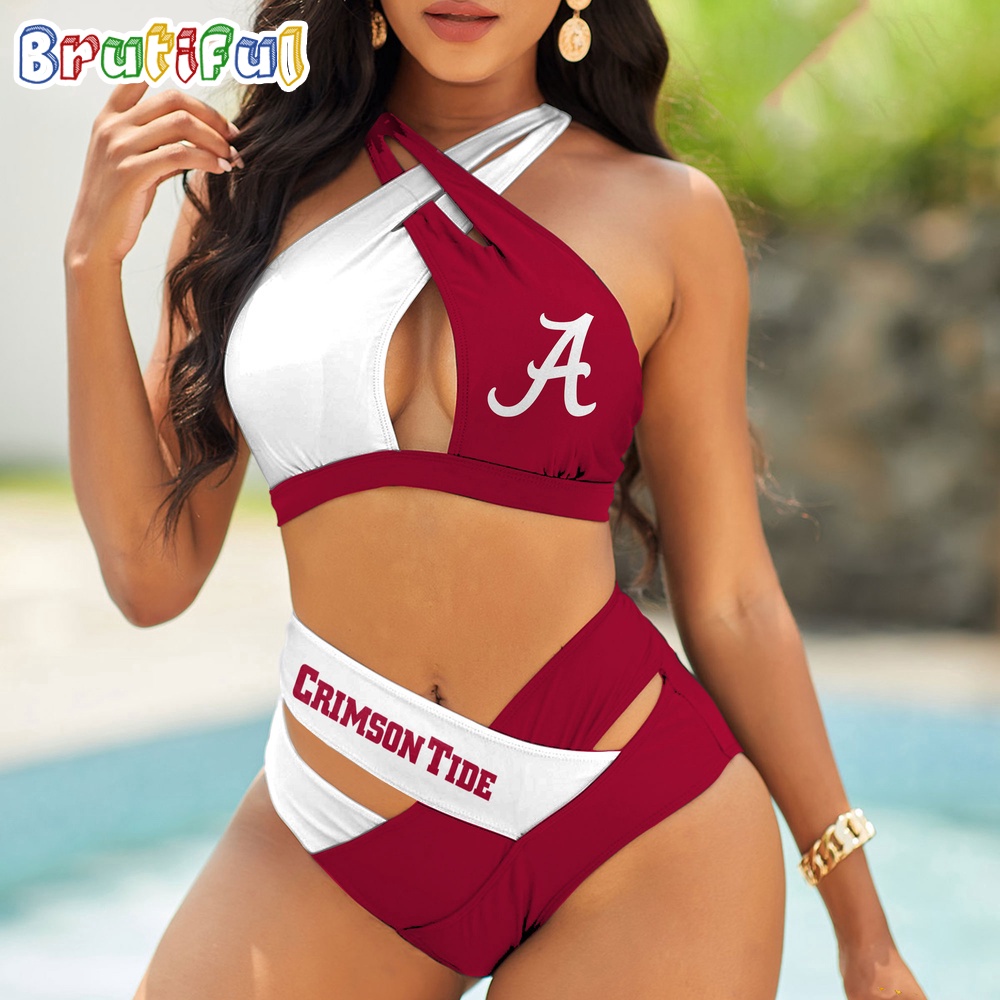 Alabama Crimson Tide Women Bikini Set Sporty Bikini Sets
