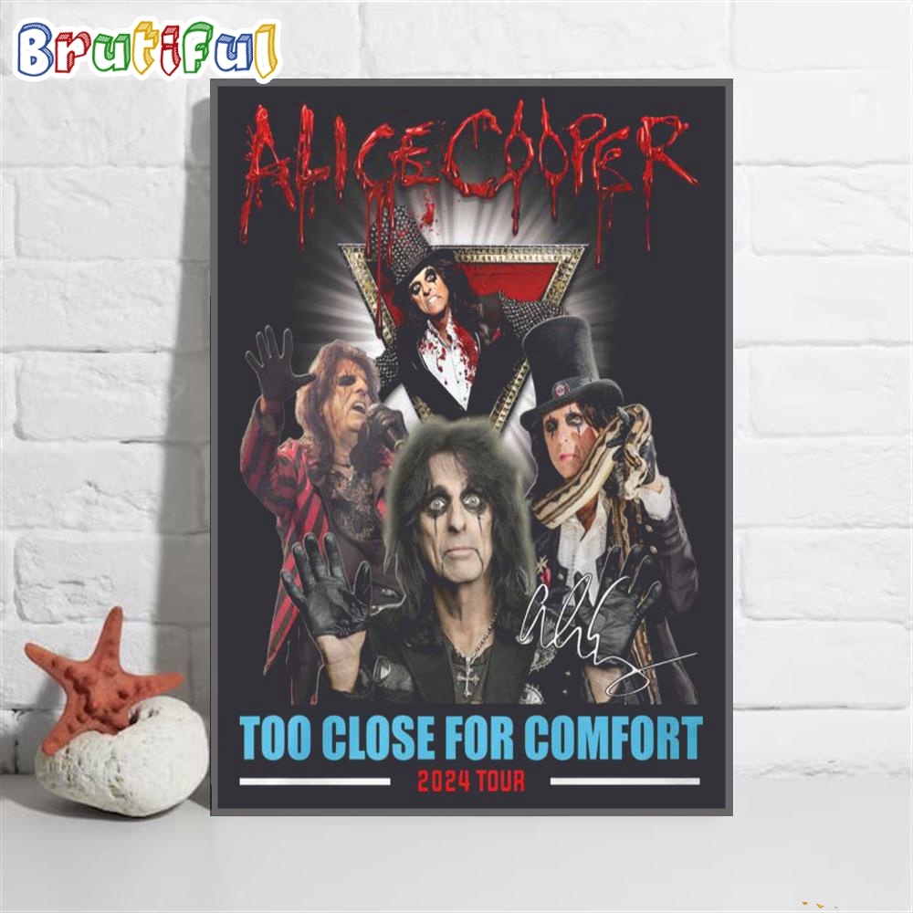 Alice Cooper Too Close For Comfort Tour 2024 Wall Art Poster Canvas
