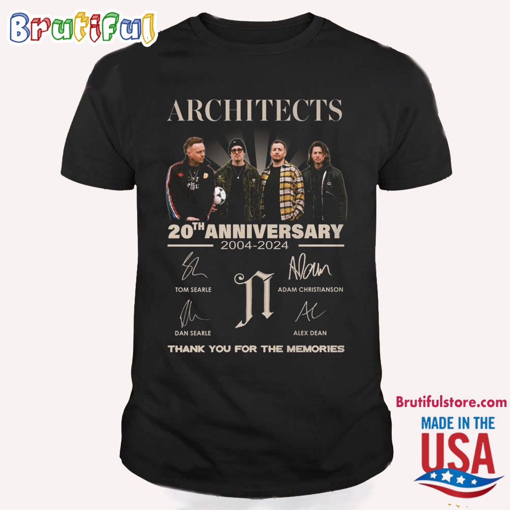 Architects 20th Anniversary 2004 2024 Thank You For The Memories T Shirt