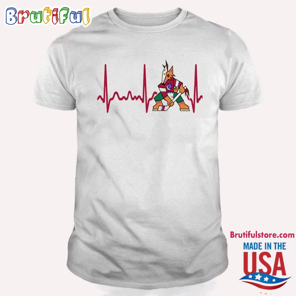 Arizona Coyotes Heartbeat T Shirt Heartbeat Hockey 2024 Shirt