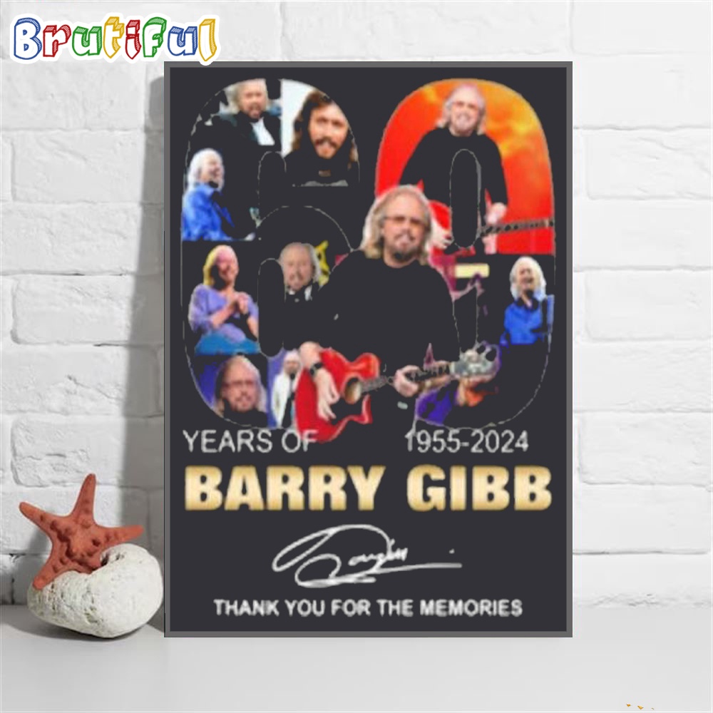 Barry Gibb 60 Years Thank You For The Memories Wall Art Poster Canvas