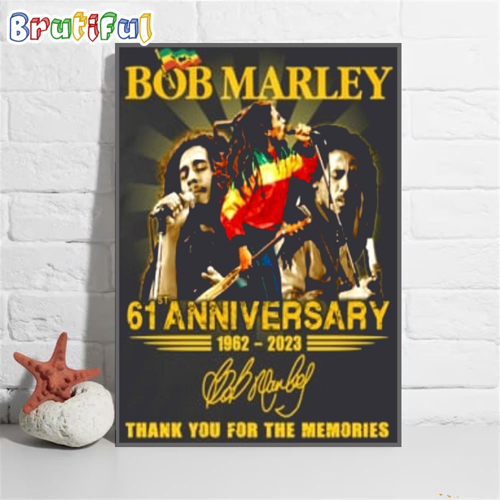 Bob Marley 61st Anniversary Thank You For The Memories Wall Art Poster Canvas