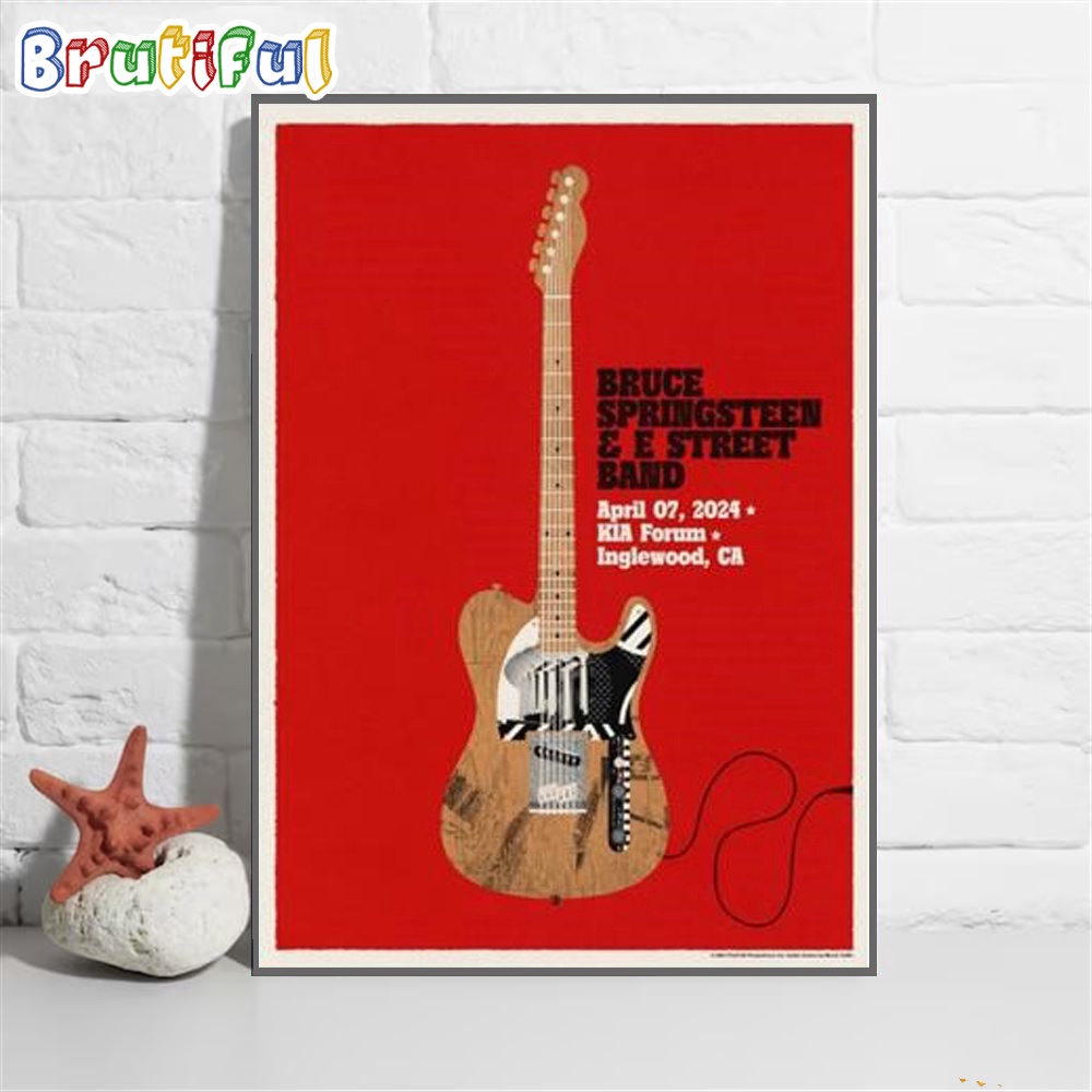 Bruce Springsteen And E Street Band April 2024 Kia Forum Inglewood Ca Wall Art Poster Canvas