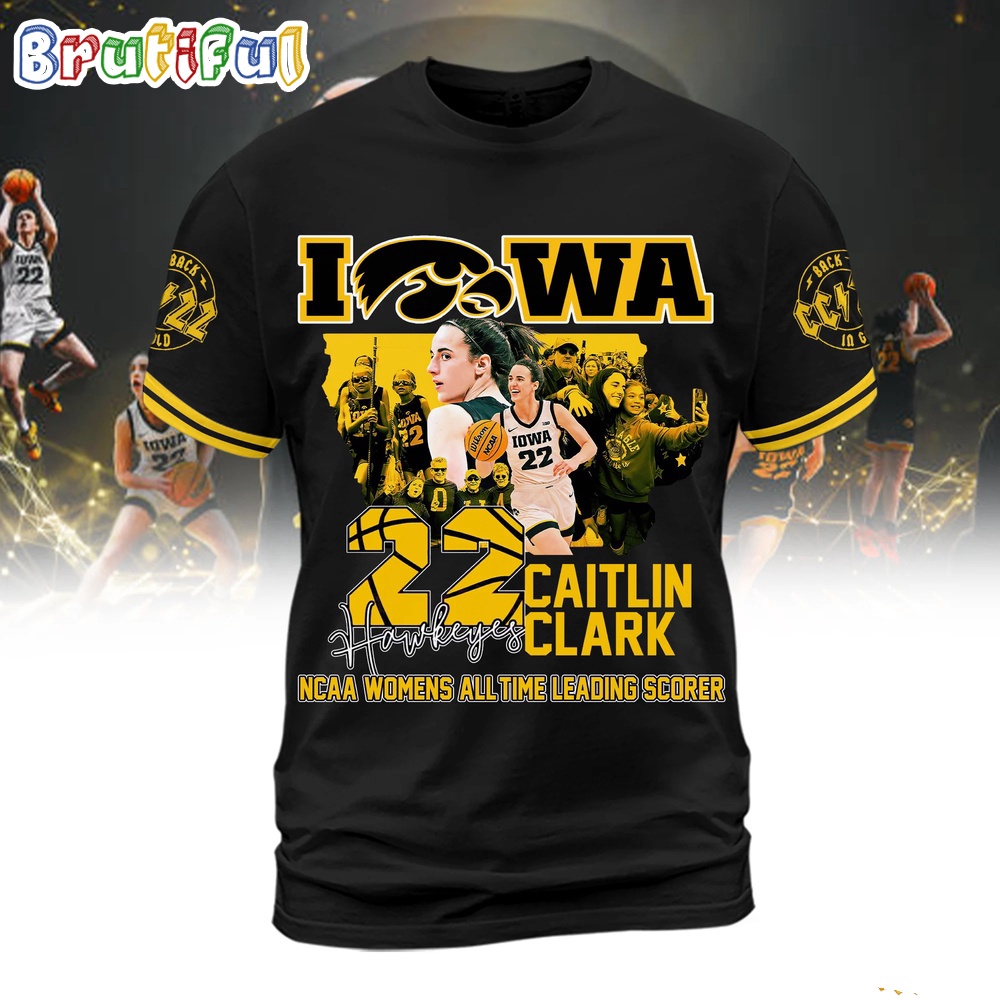 Caitlin Clark Iowa Hawkeyes 2024 NCAA Women's All Time Leading Scorer 3D Shirt
