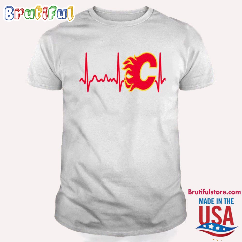 Calgary Flames Heartbeat T Shirt Heartbeat Hockey 2024 Shirt