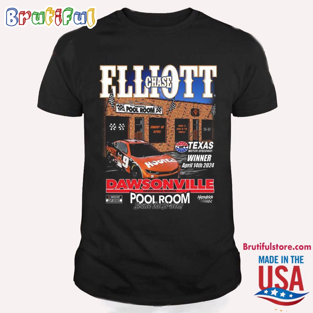 Chase Elliott Pool Room Texas Motor Speedway Winner April 2024 Dawsonville T Shirt