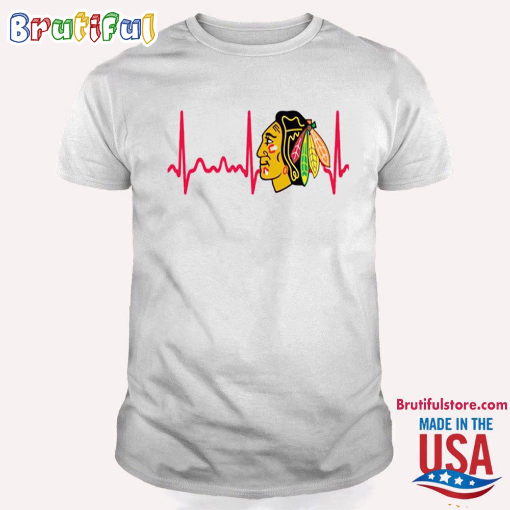 Chicago Blackhawks Heartbeat T Shirt Heartbeat Hockey 2024 Shirt