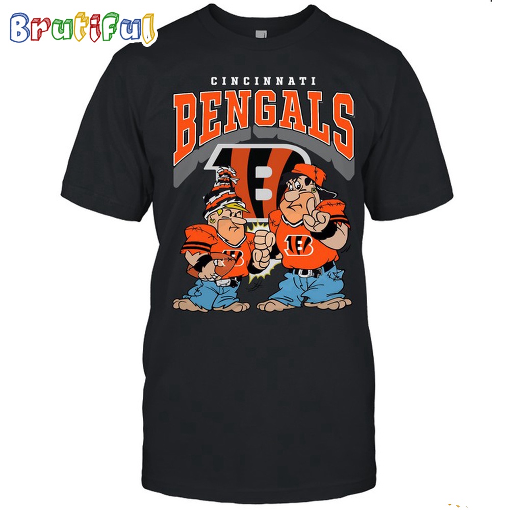Cincinnati Bengals Flintstones Football T Shirt NFL Football Flintstones Shirt