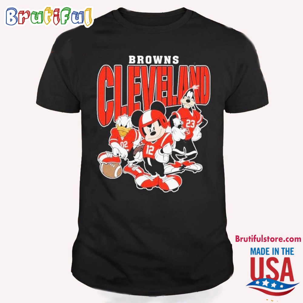 Cleveland Browns Mickey Donald Duck And Goofy T Shirt Cleveland Browns Football Team 2024 Shirt
