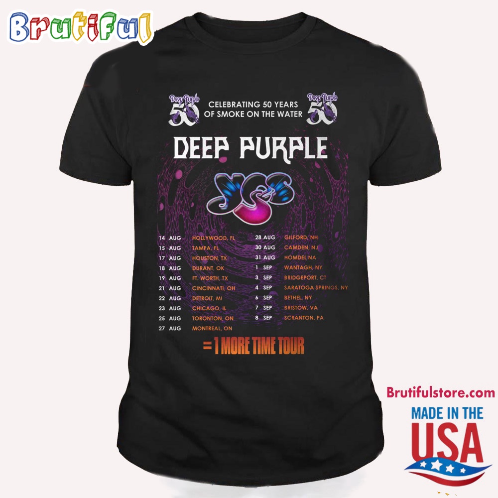 Deep Purple Celebrating 50 years Of Smoke On On The Water 1 More Time Tour Schedule Shirt
