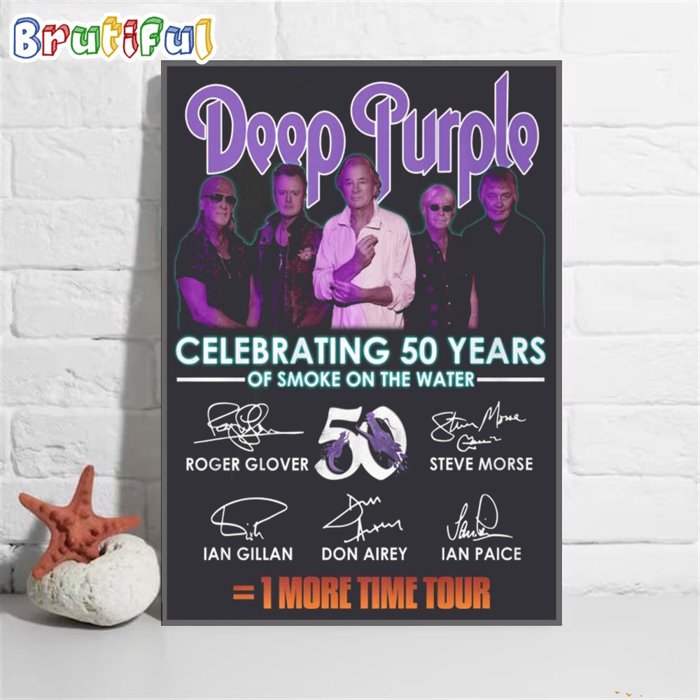 Deep Purple Celebrating 50 years Of Smoke On On The Water 1 More Time Tour Wall Art Poster Canvas