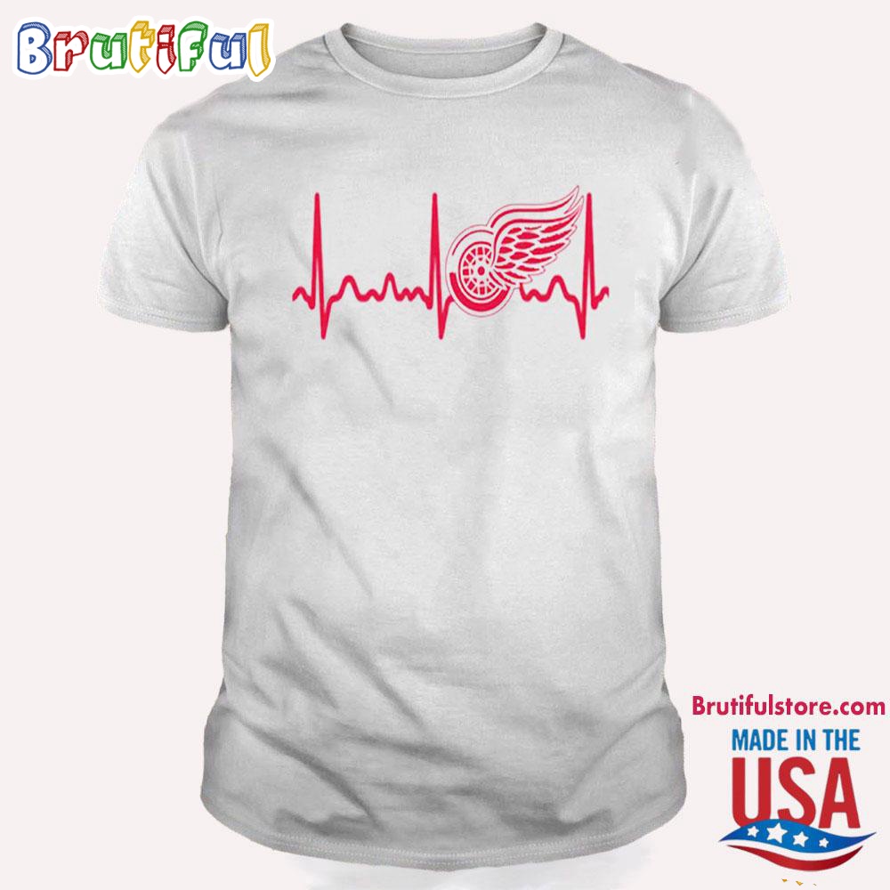 Detroit Red Wings Heartbeat T Shirt Heartbeat Hockey 2024 Shirt