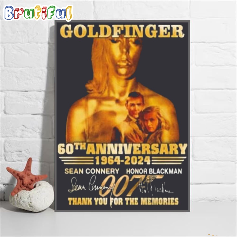 Goldfinger 60th Anniversary Thank You For The Memories Signature Wall Art Poster Canvas