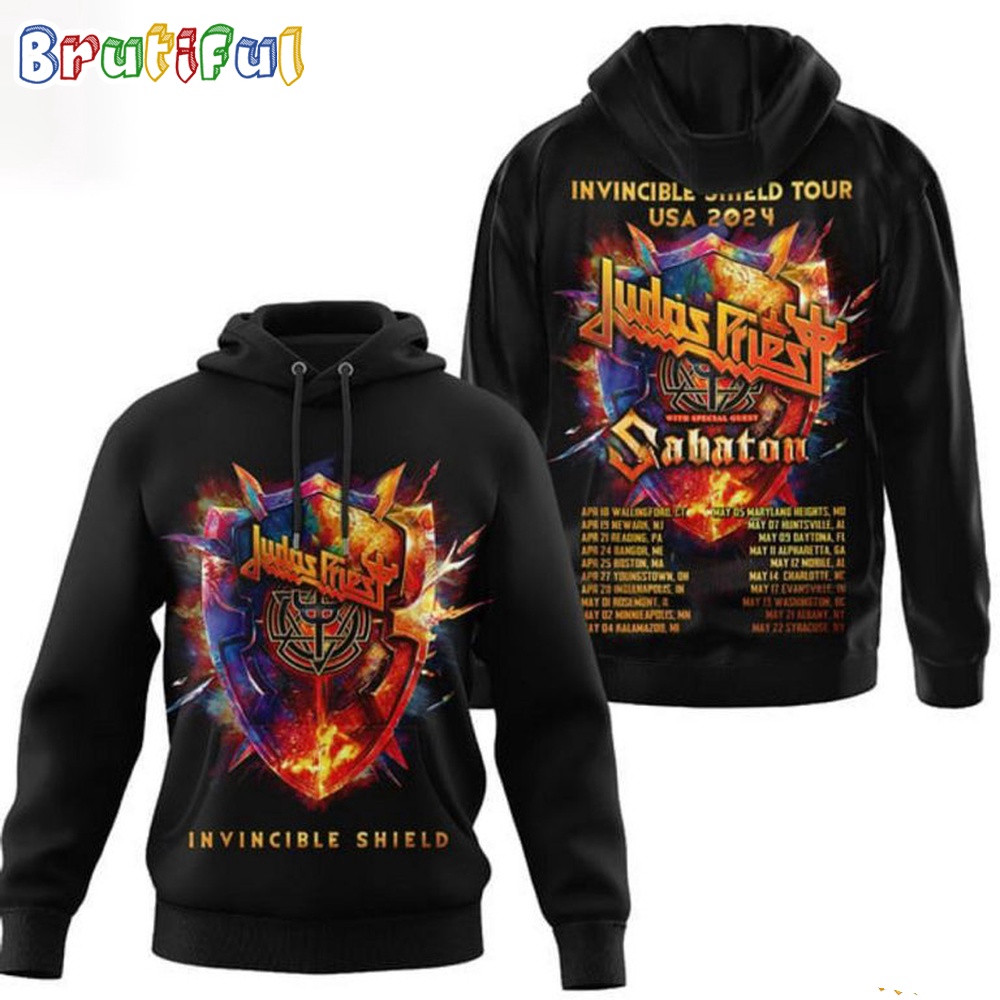 Judas Priest Invincible Shield Tour USA 2024 Featuring Sabaton Hoodie