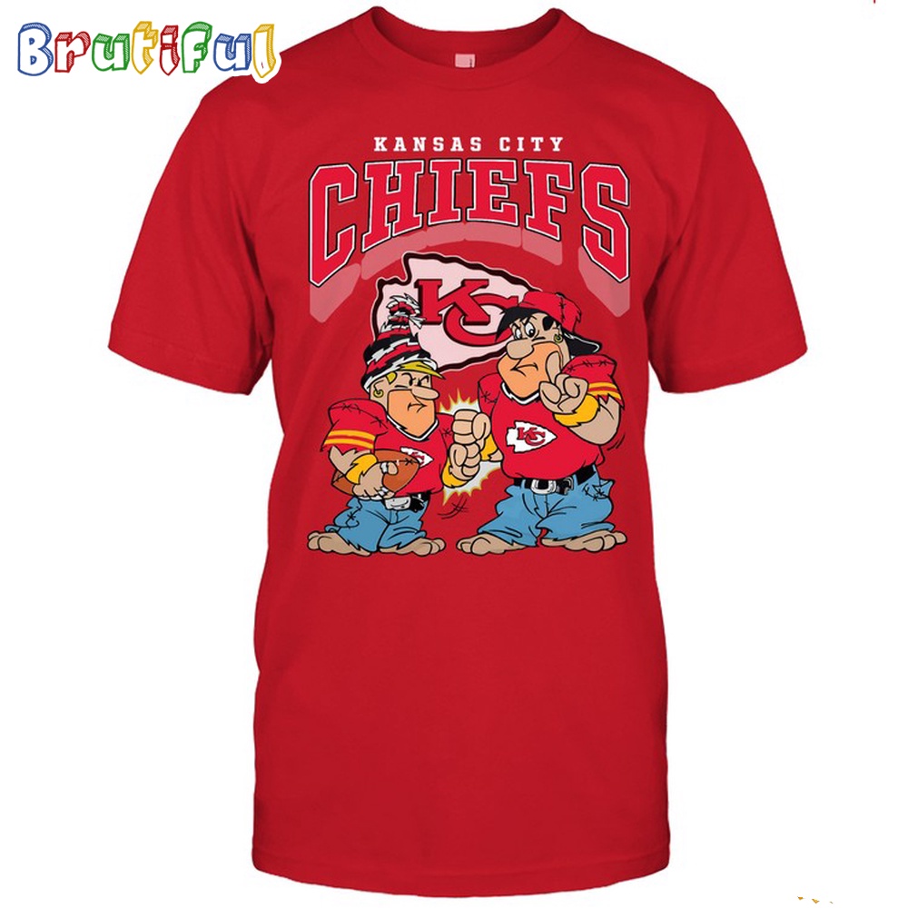 Kansas City Chiefs Flintstones Football T Shirt NFL Football Flintstones Shirt