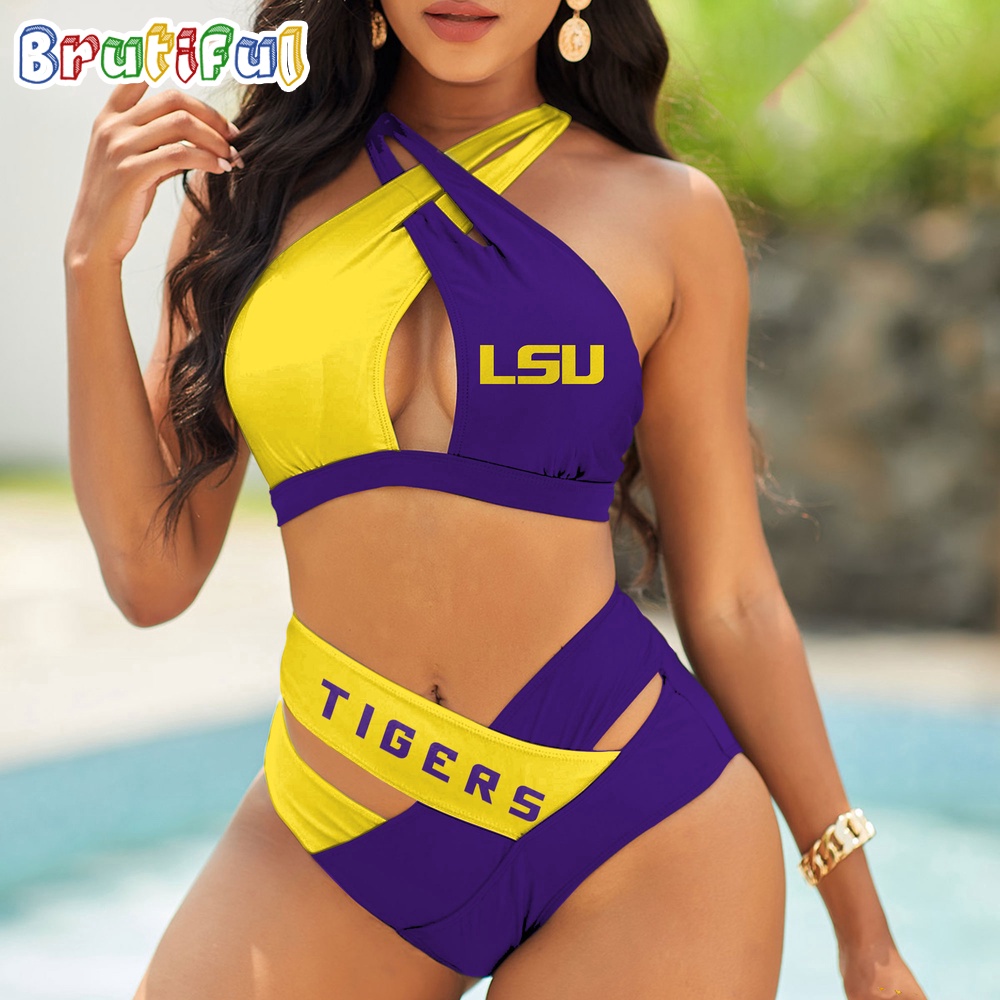 LSU Tigers Women Bikini Set Sporty Bikini Sets