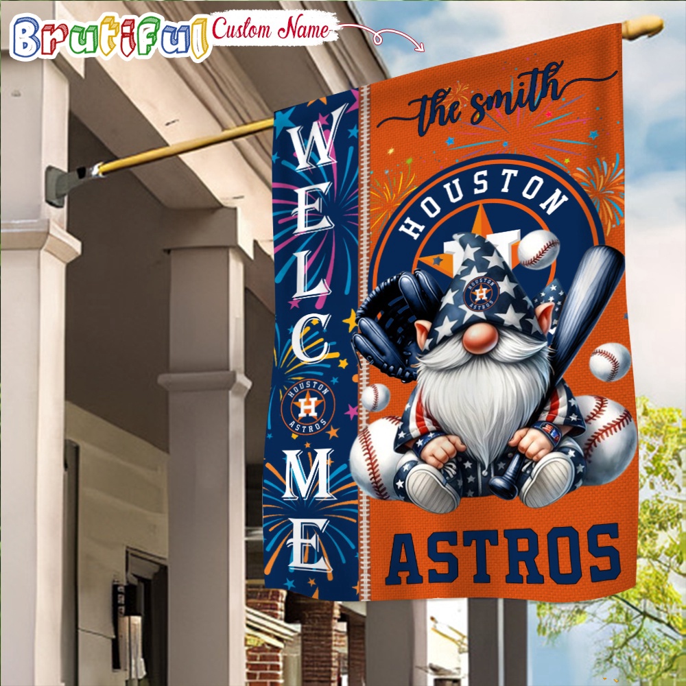 MLB Houston Astros Flag Happy 4th Of July Garden Flag Baseball Gomes Flag
