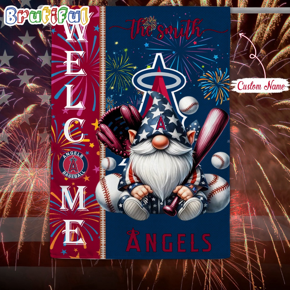 MLB Los Angeles Angels Flag Happy 4th Of July Garden Flag Baseball Gomes Flag