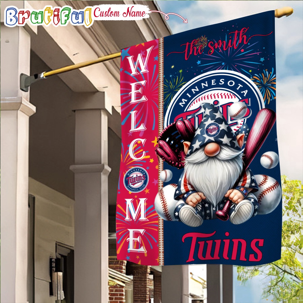 MLB Minnesota Twins Flag Happy 4th Of July Garden Flag Baseball Gomes Flag