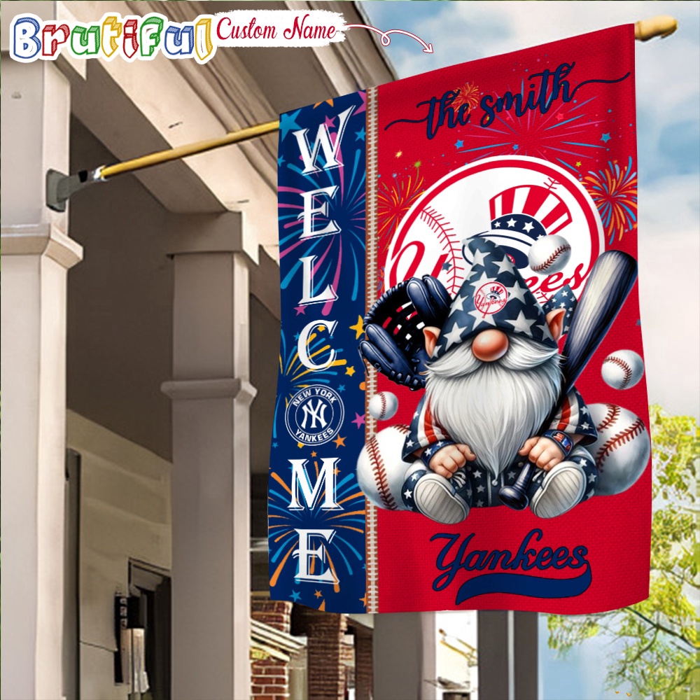 MLB New York Yankees Flag Happy 4th Of July Garden Flag Baseball Gomes Flag