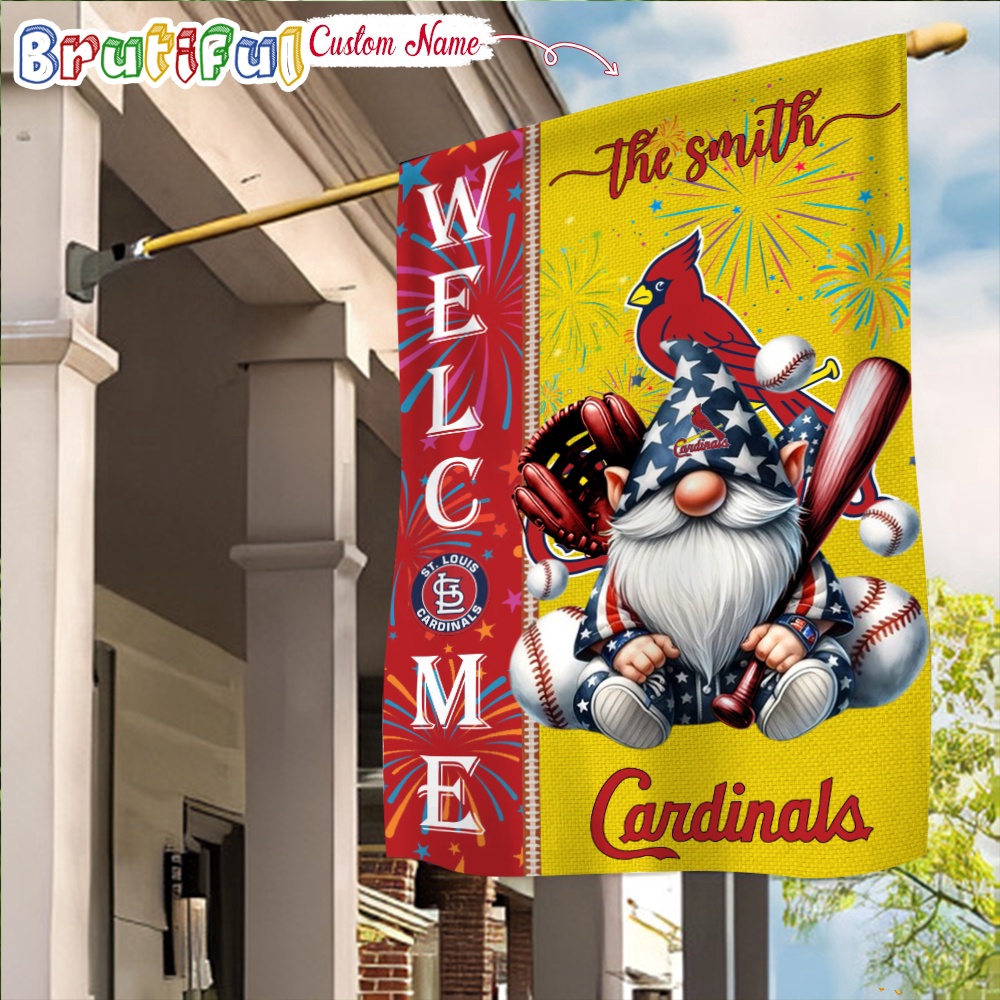 MLB St Louis Cardinals Flag Happy 4th Of July Garden Flag Baseball Gomes Flag