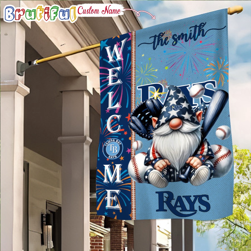 MLB Tampa Bay Rays Flag Happy 4th Of July Garden Flag Baseball Gomes Flag