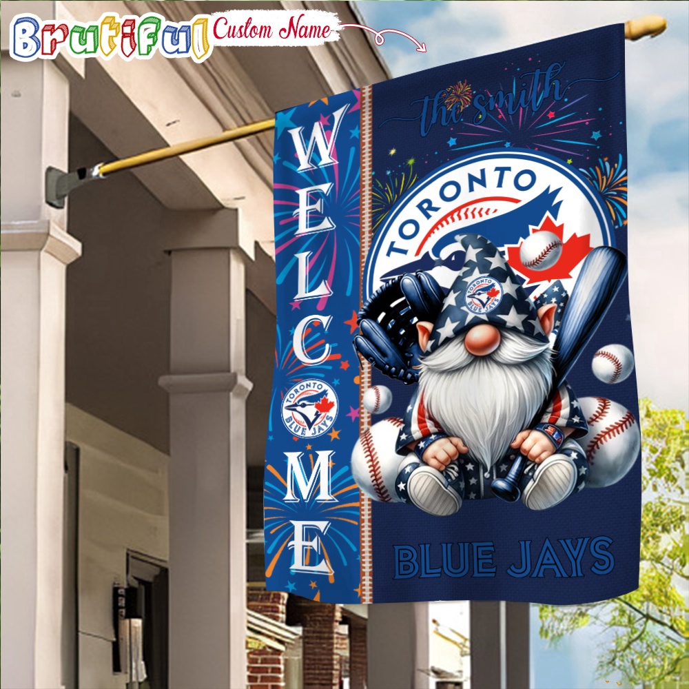 MLB Toronto Blue Jays Flag Happy 4th Of July Garden Flag Baseball Gomes Flag