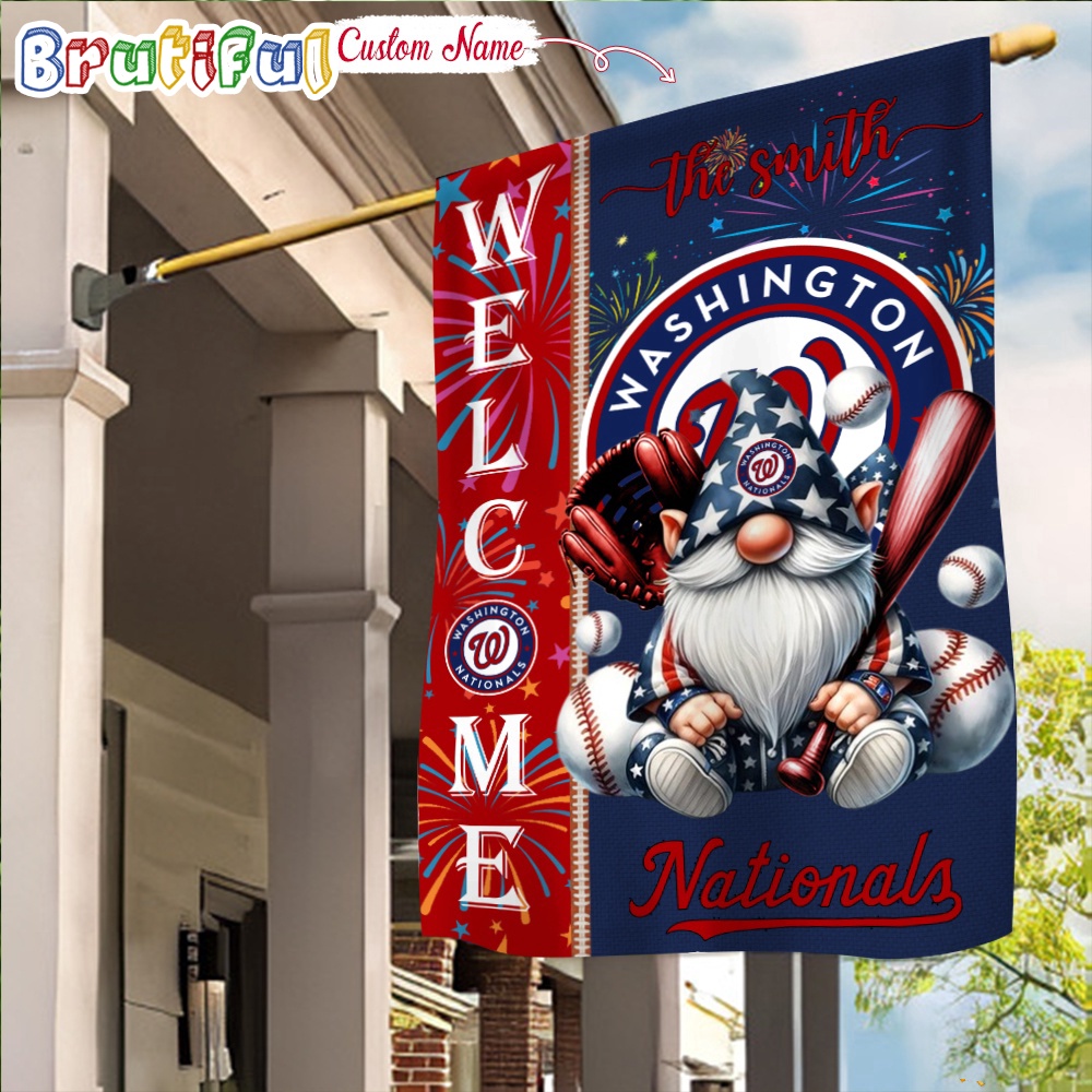 MLB Washington Nationals Flag Happy 4th Of July Garden Flag Baseball Gomes Flag