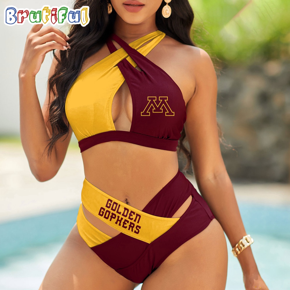 Minnesota Golden Gophers Women Bikini Set Sporty Bikini Sets