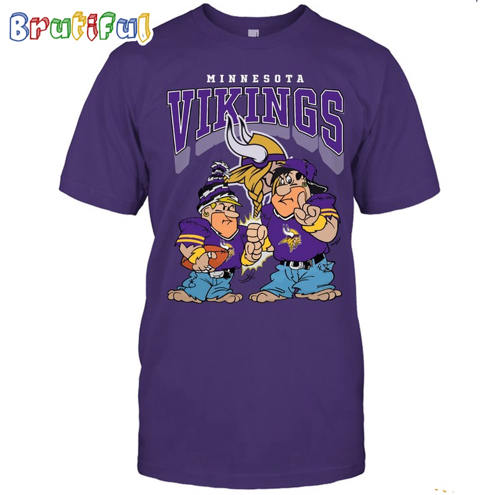 Minnesota Vikings Flintstones Football T Shirt NFL Football Flintstones Shirt