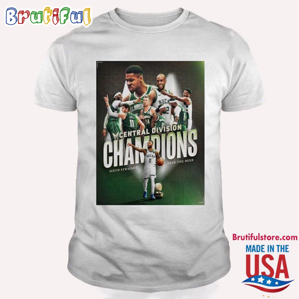 NBA Milwaukee Bucks Champions Central Division Sixth Straight Season Fear The Deer T Shirt